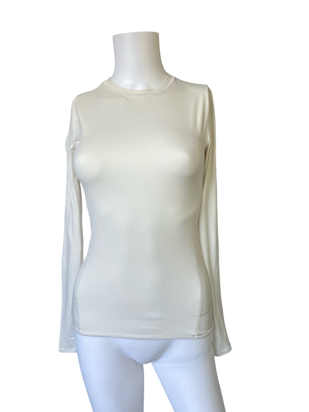Lululemon White Wundermost Long Sleeve Athletic Shirt Neutral Knit Workout